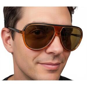 1970s Aviator Tortoiseshell Men Sunglasses France Brown